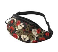 BoltPack Floral Camo Print Fanny Pack for Women Men, with Adjustable Strap, Lightweight Waterproof Waist Bag for Sport Walking Running