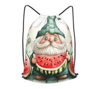 Boltpack Gnomes Watermelon Print Drawstring Bags For Yoga Sport Gym, String Backpack Beach Bag Travel Backpack For Men Women Lightweight