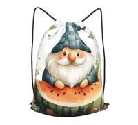 Boltpack Gnomes Watermelon Print Drawstring Bags For Yoga Sport Gym, String Backpack Beach Bag Travel Backpack For Men Women Lightweight