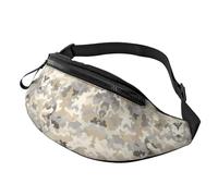 BoltPack Gray Camo Print Fanny Pack for Women Men, with Adjustable Strap, Lightweight Waterproof Waist Bag for Sport Walking Running