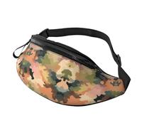 BoltPack Green Brown Camo Print Fanny Pack for Women Men, with Adjustable Strap, Lightweight Waterproof Waist Bag for Sport Walking Running