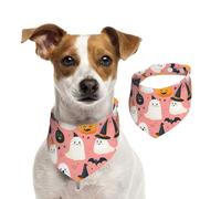 BoltPack Halloween Ghost Pumpkin Print Pet Triangle Scarf Bibs, Cute Dog Bandanas, Adjustable With Snaps, For Dogs Puppy Cats