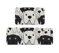 Boltpack Hand Drawn Cute Dogs Print Kitchen Rugs Set 2 Piece For Home Kitchen Floor Decor Non-Slip Washable (43x120cm+43x75cm)
