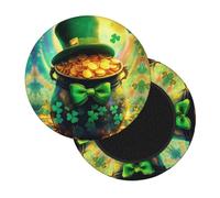 Boltpack Happy St. Patrick'S Day Print Round Stool Chair Covers, Soft Washable Round Bar Stool Cushion Slipcover