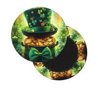 Boltpack Happy St. Patrick'S Day Print Round Stool Chair Covers, Soft Washable Round Bar Stool Cushion Slipcover