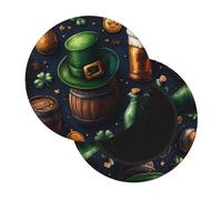 Boltpack Happy St. Patrick'S Day Print Round Stool Chair Covers, Soft Washable Round Bar Stool Cushion Slipcover