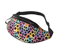 BoltPack Leopard Colorful Print Fanny Pack for Women Men, with Adjustable Strap, Lightweight Waterproof Waist Bag for Sport Walking Running