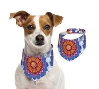 BoltPack Mandala Flowers Print Pet Triangle Scarf Bibs, Cute Dog Bandanas, Adjustable With Snaps, For Dogs Puppy Cats