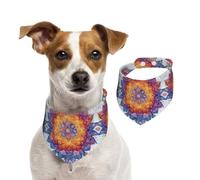 BoltPack Mandala Flowers Print Pet Triangle Scarf Bibs, Cute Dog Bandanas, Adjustable With Snaps, For Dogs Puppy Cats