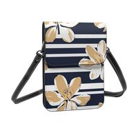 Boltpack Navy White Stripes Print Crossbody Purse Cell Phone Bags For Women - Leather Cellphone Wallet Bag Coin Purse With Adjustable Shoulder Rope