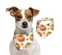BoltPack Orange Pumpkin With Leaves Print Pet Triangle Scarf Bibs, Cute Dog Bandanas, Adjustable With Snaps, For Dogs Puppy Cats