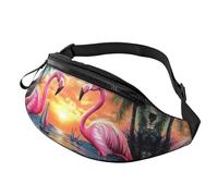 BoltPack Pink Flamingo Print Fanny Pack for Women Men, with Adjustable Strap, Lightweight Waterproof Waist Bag for Sport Walking Running