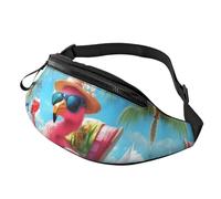 BoltPack Pink Flamingo Print Fanny Pack for Women Men, with Adjustable Strap, Lightweight Waterproof Waist Bag for Sport Walking Running
