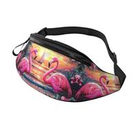 BoltPack Pink Flamingo Print Fanny Pack for Women Men, with Adjustable Strap, Lightweight Waterproof Waist Bag for Sport Walking Running