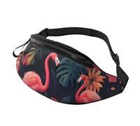 BoltPack Pink Flamingo Print Fanny Pack for Women Men, with Adjustable Strap, Lightweight Waterproof Waist Bag for Sport Walking Running