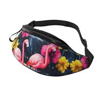 BoltPack Pink Flamingo Print Fanny Pack for Women Men, with Adjustable Strap, Lightweight Waterproof Waist Bag for Sport Walking Running