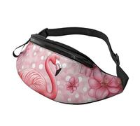BoltPack Pink Flamingo Print Fanny Pack for Women Men, with Adjustable Strap, Lightweight Waterproof Waist Bag for Sport Walking Running