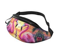 BoltPack Pink Flamingo Print Fanny Pack for Women Men, with Adjustable Strap, Lightweight Waterproof Waist Bag for Sport Walking Running