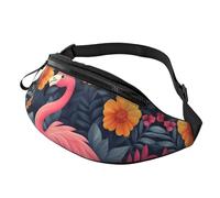 BoltPack Pink Flamingo Print Fanny Pack for Women Men, with Adjustable Strap, Lightweight Waterproof Waist Bag for Sport Walking Running