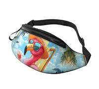 BoltPack Pink Flamingo Print Fanny Pack for Women Men, with Adjustable Strap, Lightweight Waterproof Waist Bag for Sport Walking Running