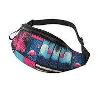 BoltPack Pink Flamingo Print Fanny Pack for Women Men, with Adjustable Strap, Lightweight Waterproof Waist Bag for Sport Walking Running