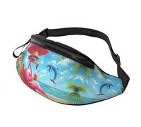 BoltPack Pink Flamingo Print Fanny Pack for Women Men, with Adjustable Strap, Lightweight Waterproof Waist Bag for Sport Walking Running