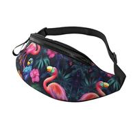BoltPack Pink Flamingo Print Fanny Pack for Women Men, with Adjustable Strap, Lightweight Waterproof Waist Bag for Sport Walking Running