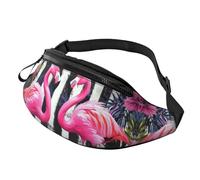 BoltPack Pink Flamingo Print Fanny Pack for Women Men, with Adjustable Strap, Lightweight Waterproof Waist Bag for Sport Walking Running