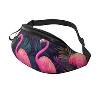 BoltPack Pink Flamingo Print Fanny Pack for Women Men, with Adjustable Strap, Lightweight Waterproof Waist Bag for Sport Walking Running
