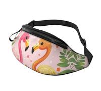 BoltPack Pink Flamingo Print Fanny Pack for Women Men, with Adjustable Strap, Lightweight Waterproof Waist Bag for Sport Walking Running