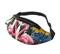 BoltPack Pink Flamingo Print Fanny Pack for Women Men, with Adjustable Strap, Lightweight Waterproof Waist Bag for Sport Walking Running