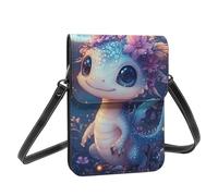 Boltpack Purple Axolotl Print Crossbody Purse Cell Phone Bags For Women - Leather Cellphone Wallet Bag Coin Purse With Adjustable Shoulder Rope