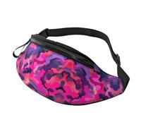 BoltPack Purple Camo Print Fanny Pack for Women Men, with Adjustable Strap, Lightweight Waterproof Waist Bag for Sport Walking Running