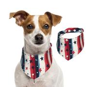 BoltPack Red Blue Stars Print Pet Triangle Scarf Bibs, Cute Dog Bandanas, Adjustable With Snaps, For Dogs Puppy Cats