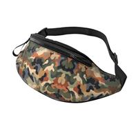 BoltPack Red Gray Camo Print Fanny Pack for Women Men, with Adjustable Strap, Lightweight Waterproof Waist Bag for Sport Walking Running
