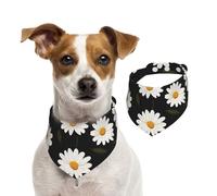 BoltPack Simple Daisy Flower Print Pet Triangle Scarf Bibs, Cute Dog Bandanas, Adjustable With Snaps, For Dogs Puppy Cats