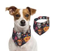 BoltPack Skull Print Pet Triangle Scarf Bibs, Cute Dog Bandanas, Adjustable With Snaps, For Dogs Puppy Cats