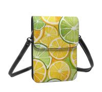 Boltpack Sliced Lemon Print Crossbody Purse Cell Phone Bags For Women - Leather Cellphone Wallet Bag Coin Purse With Adjustable Shoulder Rope