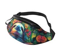 BoltPack Sloth Print Fanny Pack for Women Men, with Adjustable Strap, Lightweight Waterproof Waist Bag for Sport Walking Running