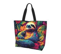 Boltpack Sloth Print Tote Bag For Women, Large Capacity Reusable Shopping Bag, Perfect For Shopping Travel Work Fitness Beach