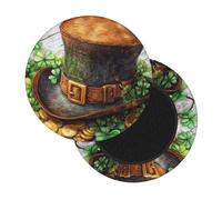 Boltpack St Patrick Funny Hat Print Round Stool Chair Covers, Soft Washable Round Bar Stool Cushion Slipcover