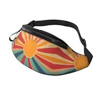 BoltPack Sun Pattern Print Fanny Pack for Women Men, with Adjustable Strap, Lightweight Waterproof Waist Bag for Sport Walking Running