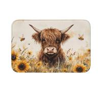 Boltpack Sunflower Highland Cow Print Rugs For Entryway Indoor, Kitchen Rugs, Non Slip Indoor Door Mat Throw Rugs For Bedroom Office Home Decor