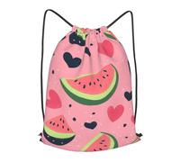 Boltpack Watermelon Print Drawstring Bags For Yoga Sport Gym, String Backpack Beach Bag Travel Backpack For Men Women Lightweight