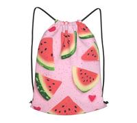 Boltpack Watermelon Print Drawstring Bags For Yoga Sport Gym, String Backpack Beach Bag Travel Backpack For Men Women Lightweight