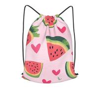 Boltpack Watermelon Print Drawstring Bags For Yoga Sport Gym, String Backpack Beach Bag Travel Backpack For Men Women Lightweight