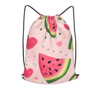 Boltpack Watermelon Print Drawstring Bags For Yoga Sport Gym, String Backpack Beach Bag Travel Backpack For Men Women Lightweight