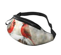 BoltPack Winter Cardinal Birds Print Fanny Pack for Women Men, with Adjustable Strap, Lightweight Waterproof Waist Bag for Sport Walking Running