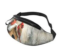 BoltPack Winter Cardinal Birds Print Fanny Pack for Women Men, with Adjustable Strap, Lightweight Waterproof Waist Bag for Sport Walking Running