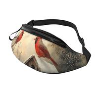 BoltPack Winter Cardinal Birds Print Fanny Pack for Women Men, with Adjustable Strap, Lightweight Waterproof Waist Bag for Sport Walking Running